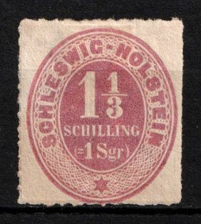 1865 1 1/3S Schleswig-Holstein, German States, Germany (Mi. 10, CV $80)