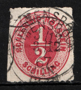 1865 1/2S Schleswig-Holstein, German States, Germany (Mi. 8, Used, CV $80)