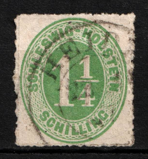 1865 1 1/4S Schleswig-Holstein, German States, Germany (Mi. 9, Used, CV $35)