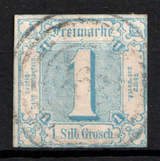 1860 1Sgr Thurn und Taxis, German States, Germany (Mi. 15, Used, CV $40)