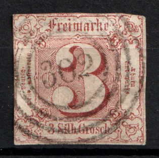 1861 3Sgr Thurn und Taxis, German States, Germany (Mi. 17, Used, CV $105)