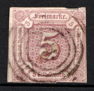 1859 5Sgr Thurn und Taxis, German States, Germany (Mi. 18, Used, CV $420)