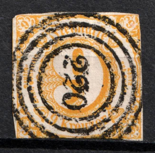1860 9Kr Thurn und Taxis, German States, Germany (Mi. 23, Used, CV $85)