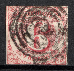 1860 6Kr Thurn und Taxis, German States, Germany (Mi. 22, Used, CV $60)