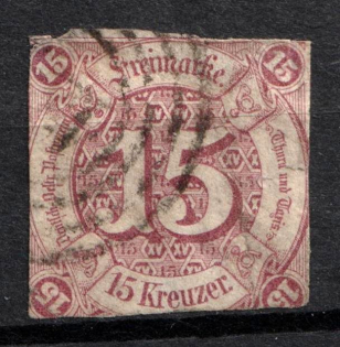 1859 15Kr Thurn und Taxis, German States, Germany (Mi. 24, Used, CV $170)