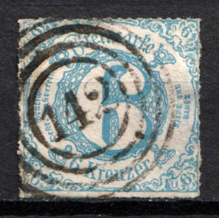 1865 6Kr Thurn und Taxis, German States, Germany (Mi. 43, Used, CV $35)
