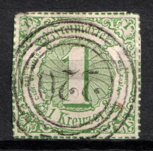 1866 1Kr Thurn und Taxis, German States, Germany (Mi. 51 by, Used, CV $280)