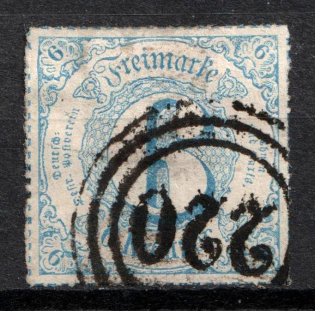 1866 6Kr Thurn und Taxis, German States, Germany (Mi. 53, Used, CV $55)