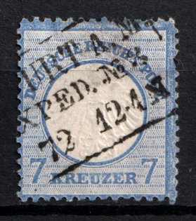 1872 7kr German Empire, Small Breast Plate, Germany (Mi. 10, Signed, Used, CV $170)