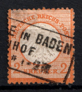 1872 2kr German Empire, Small Breast Plate, Germany (Mi. 15, Used, CV $310)