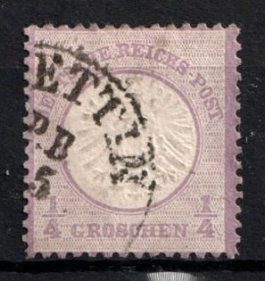 1872 1/4gr German Empire, Large Breast Plate, Germany (Mi. 16, Used, CV $180)