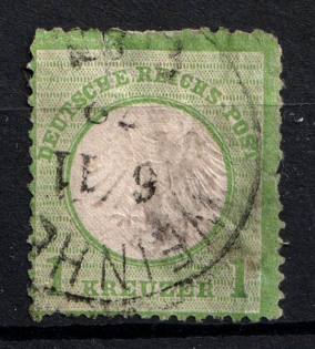 1872 1/3gr German Empire, Large Breast Plate, Germany (Mi. 17, Used, CV $100)