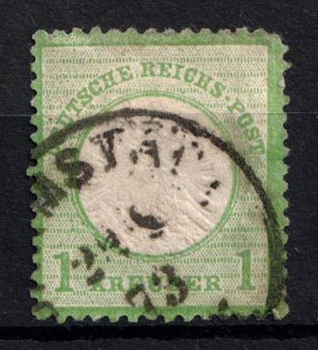1872 1kr German Empire, Large Breast Plate, Germany (Mi. 23, Used, CV $60)