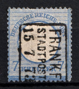 1872 7kr German Empire, Large Breast Plate, Germany (Mi. 26, Used, CV $125)