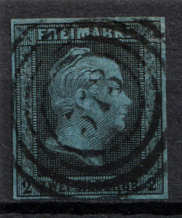 1850 2Sgr Prussia, German States, Germany (Mi. 3, Used, CV $30)