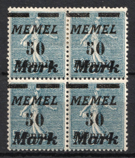 1923 50m Memel, Germany, Block of Four (Mi. 123, CV $30)