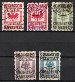 1919 Albania, Provisional Government (Mi. 60 - 64, Used, CV $70)