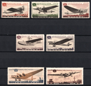 1937 Aviation of the USSR, Soviet Union, USSR, Russia (Zv. 476 - 482, Full Set, CV $275, MNH)