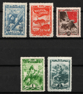 1943 25th Anniversary of the Komsomol, Soviet Union, USSR, Russia (Full Set, MNH)