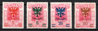 1920 Albania (Mi. 68, 69, 72, 74, CV $95)