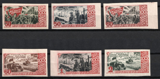 1947 30th Anniversary of the October Revolution, Soviet Union, USSR, Russia (Full Set, Imperforate, MNH)