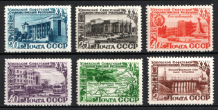 1950 25th Anniversary of Uzbek SSR, Soviet Union, USSR, Russia (Full Set, MNH)