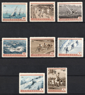 1954 Sport in the USSR, Soviet Union, USSR, Russia (Zv. 1679 - 1686, Full Set, CV $60, MNH)