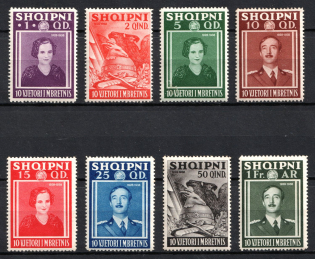 1938 Albania, Albanian Kingdom (Mi. 274 - 281, Full Set, CV $60)