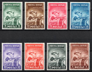 1943 Albania, Albania under Italian Rule (Mi. 330 - 337, Full Set, CV $35, MNH)