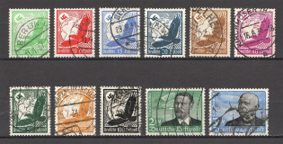 1934 Germany Third Reich Airmail (Full Set, CV $110, Cancelled)