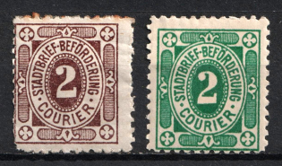 1895 Kiel, Germany Local Post, Private City Mail (Mi. 1 - 2, CV $160)