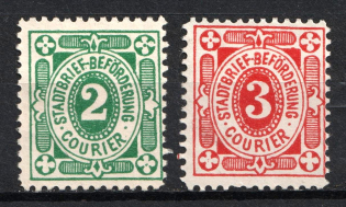 1897 Munster, Germany Local Post, Private City Mail (Mi. 1 a, 2 a, CV $130)