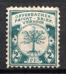 1895-96 2pf Offenbach am Main, Germany Local Post, Private City Mail (Mi. 2, CV $160)