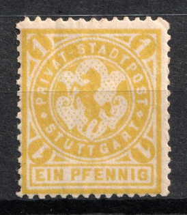 1886 1pf Stuttgart, Germany Local Post, Private City Mail (Mi. 1, CV $30)