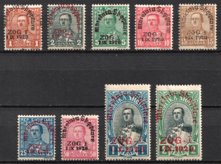1928 Albania, Albanian Kingdom (Mi. 179 - 187, Full Set, CV $240)
