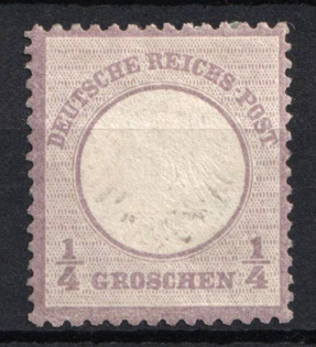 1872 1/4gr German Empire, Small Breast Plate, Germany (Mi. 1, CV $360)