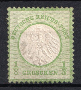 1872 1/3gr German Empire, Small Breast Plate, Germany (Mi. 2 a, CV $780)