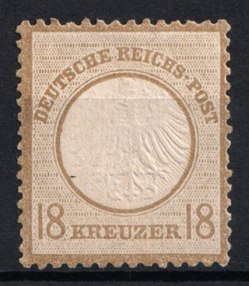 1872 18kr German Empire, Small Breast Plate, Germany (Mi. 11, CV $290)