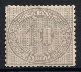1872 10gr German Empire, Germany (Mi. 12, CV $90)