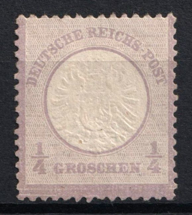 1872 1/4gr German Empire, Large Breast Plate, Germany (Mi. 16, CV $40)