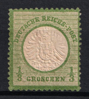 1872 1/3gr German Empire, Large Breast Plate, Germany (Mi. 17 b, CV $200)