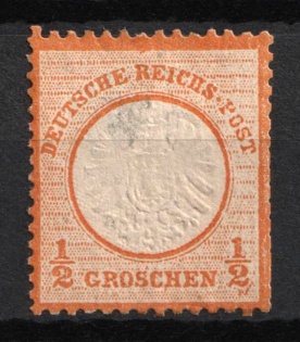 1872 1/2gr German Empire, Large Breast Plate, Germany (Mi. 18, CV $60)
