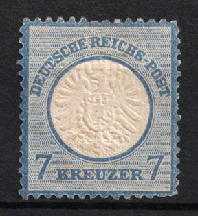 1872 7kr German Empire, Large Breast Plate, Germany (Mi. 26 var, Shade variety, Signed, CV $50)