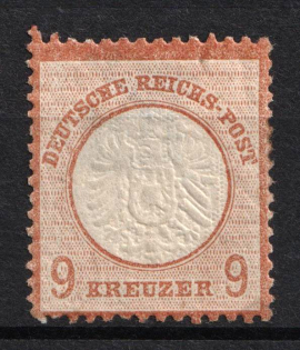 1872 9kr German Empire, Large Breast Plate, Germany (Mi. 27 a, CV $660)