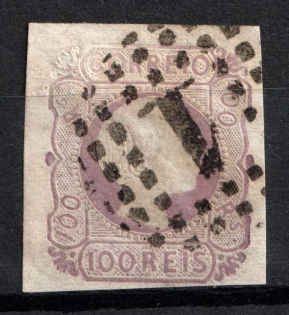 1855 100r Portugal (Scott 8, Used, CV $90)