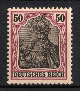 1905-13 50pf German Empire, Germany (Mi. 91 I x, CV $120)