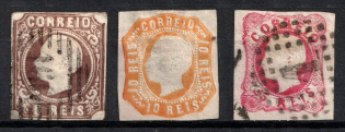 1862 Portugal (Scott 12a, 13, 14, Used, CV $70)