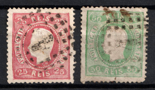 1867-70 Portugal (Scott 28 - 29, Used, CV $105)