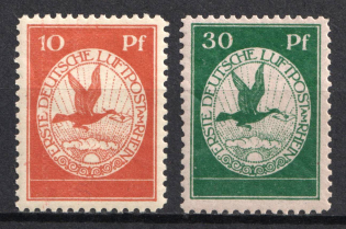 1912 German Empire, Germany, Airmail (Mi. I, III, CV $60)