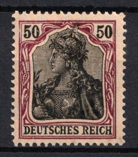 1915-19 50pf German Empire, Germany (Mi. 91 II y, CV $30)